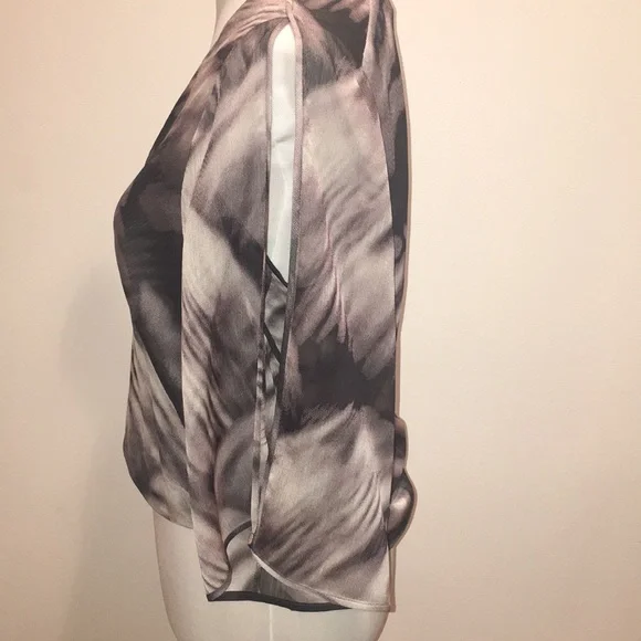 Halston Heritage Black & Tan Wrap Blouse Size XS - Picture 9 of 17
